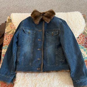 COPY - St.John’s Bay Jean Jacket with Faux Fur Lining Size Medium